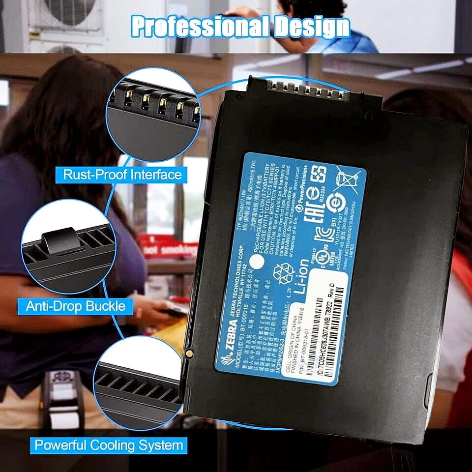 5/10/15 Pk New Genuine BT-000318-01 Battery for Zebra TC77 TC55 TC70 TC72 TC75