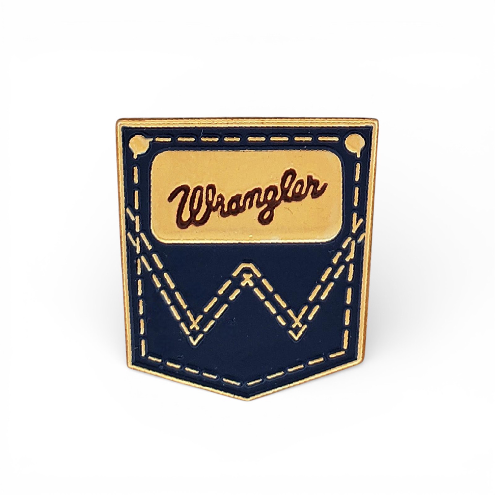 Vintage 1980s Wrangler Jeans Pocket Lapel Pin Western Denim Cowboy Hat