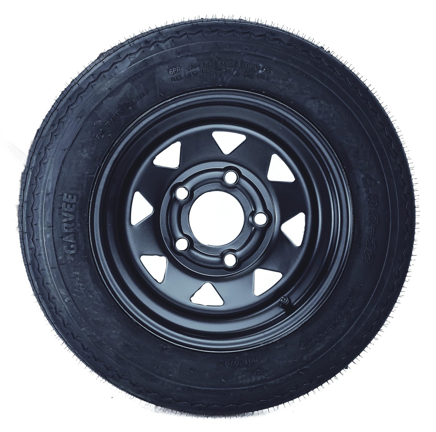 2-Pack Trailer Tire On Rim 4.80-12 480-12 4.80x12 5 Lug on 4.5" PCD 12 in Wheel