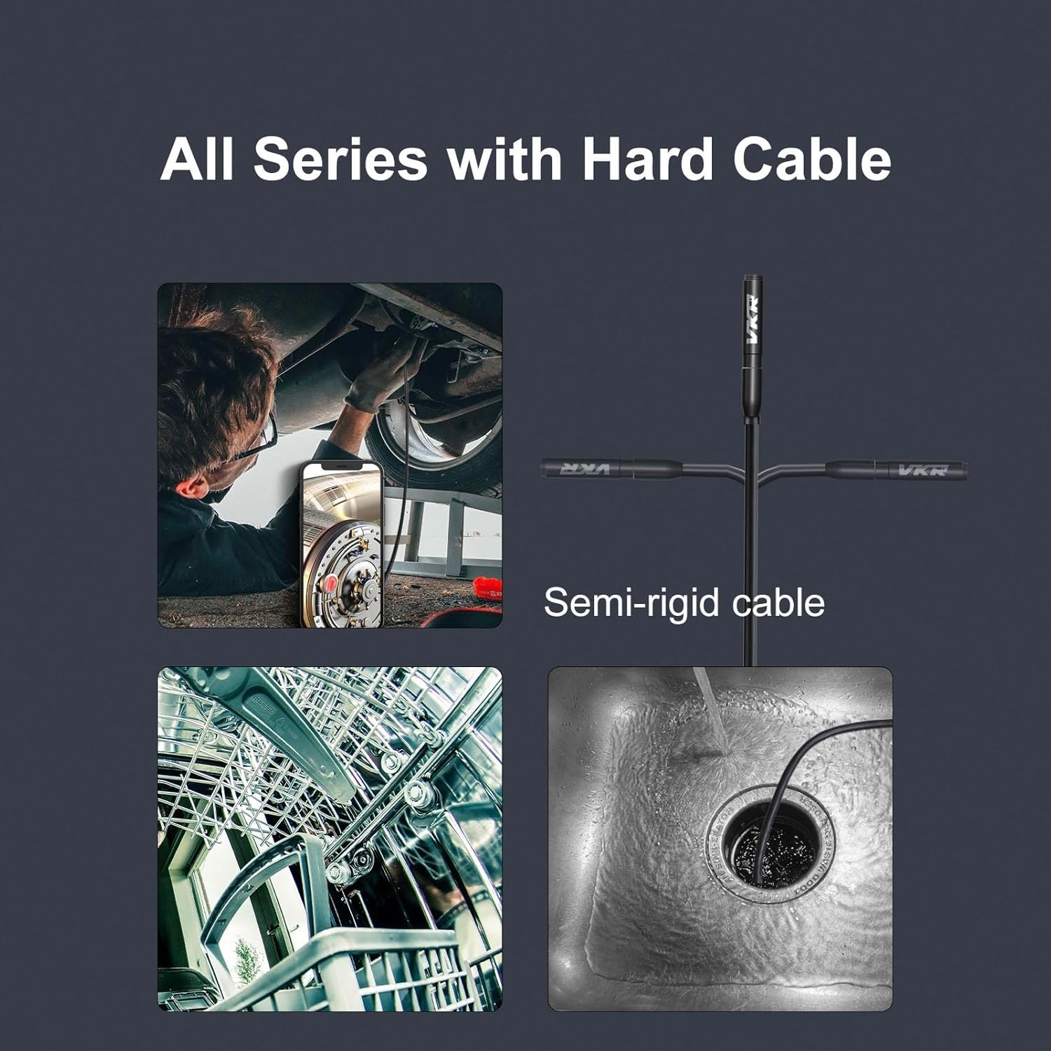 Endoscope Camera with Light 1920P HD Borescope Camera 16.4FT Cable with 8 LED