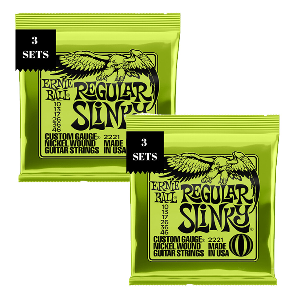 Ernie Ball Regular Slinky Nickel Wound Electric Guitar Strings 10-46 2221 6 Sets