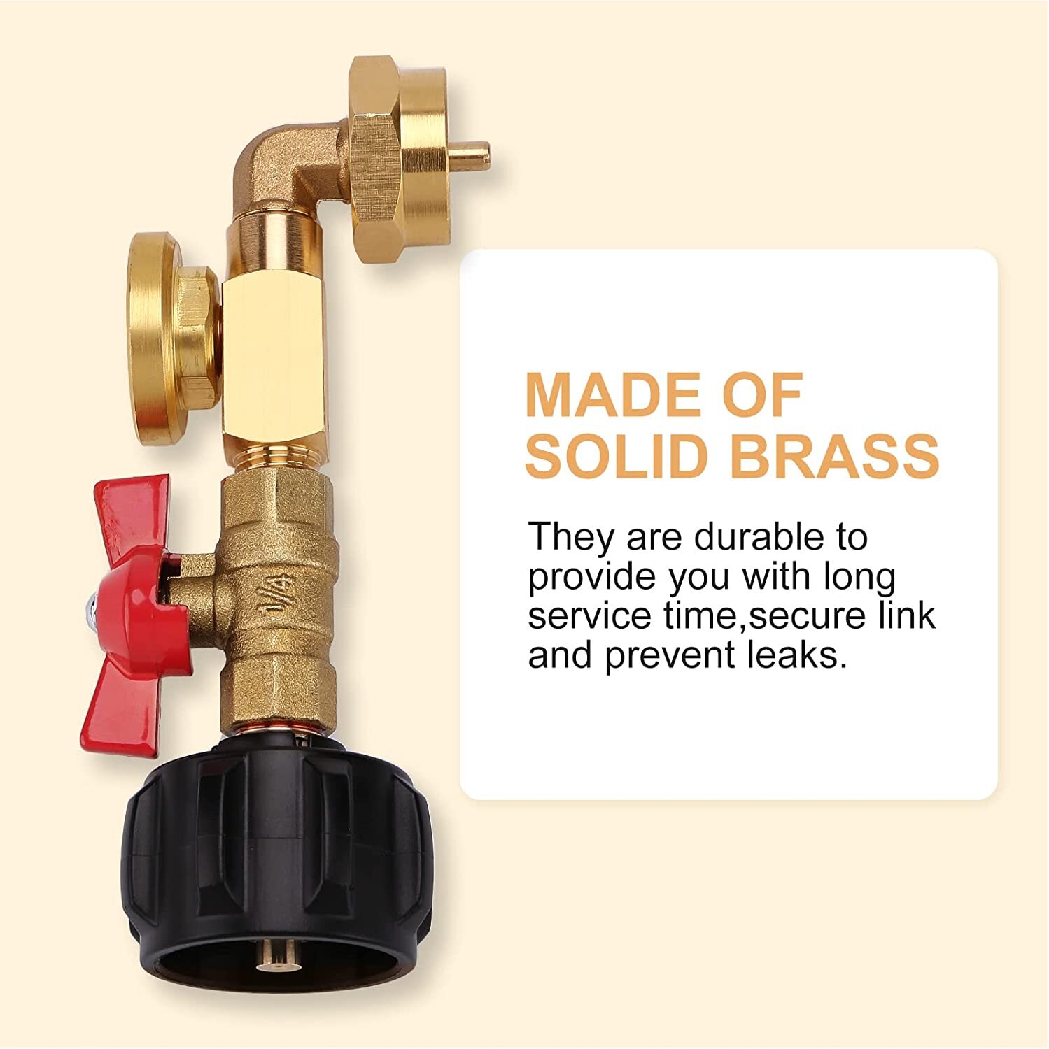 1Lb To 20Lb Tank Propane Refill Adapter With Gauge And ON-Off Control Valve US