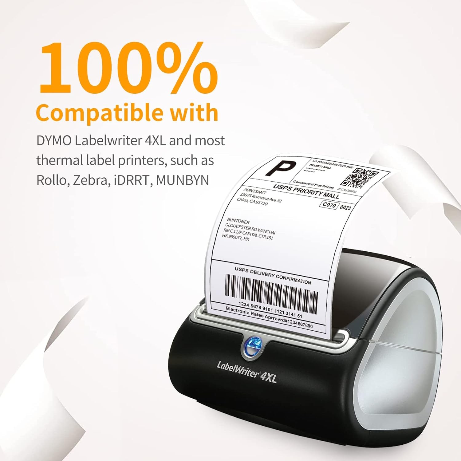 For DYMO 4XL Thermal Shipping Labels 4" x 6" (2) to (80) Rolls 1744907 220/Roll