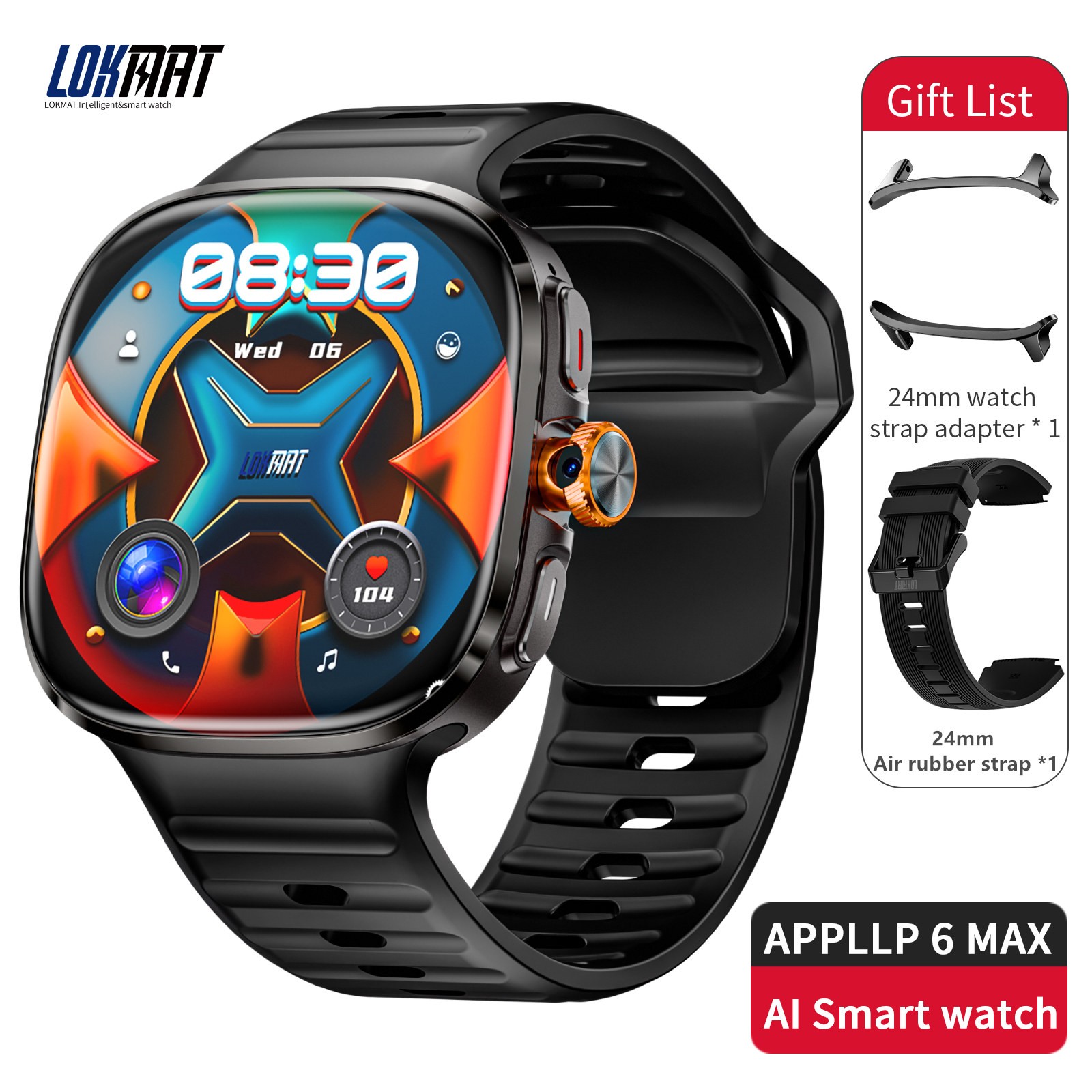 2.16'' AMOLED 4G SIM Card Android Smart Watch with Rotating Camera (3GB+32GB)