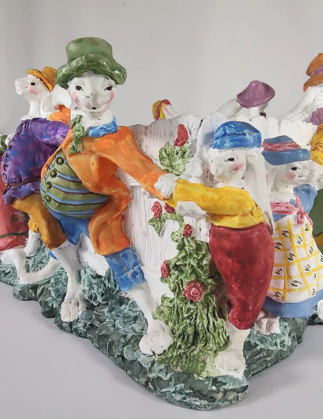 Dept 56 Easter Bunny Parade Centerpiece Basket Vintage 1990s Discontinued Rare