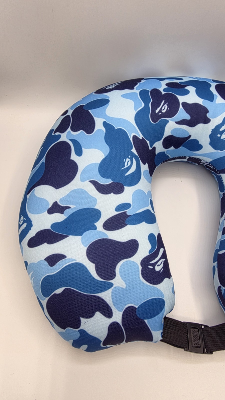 A Bathing Ape BAPE Travel Pillow Blue Camo Authentic USED