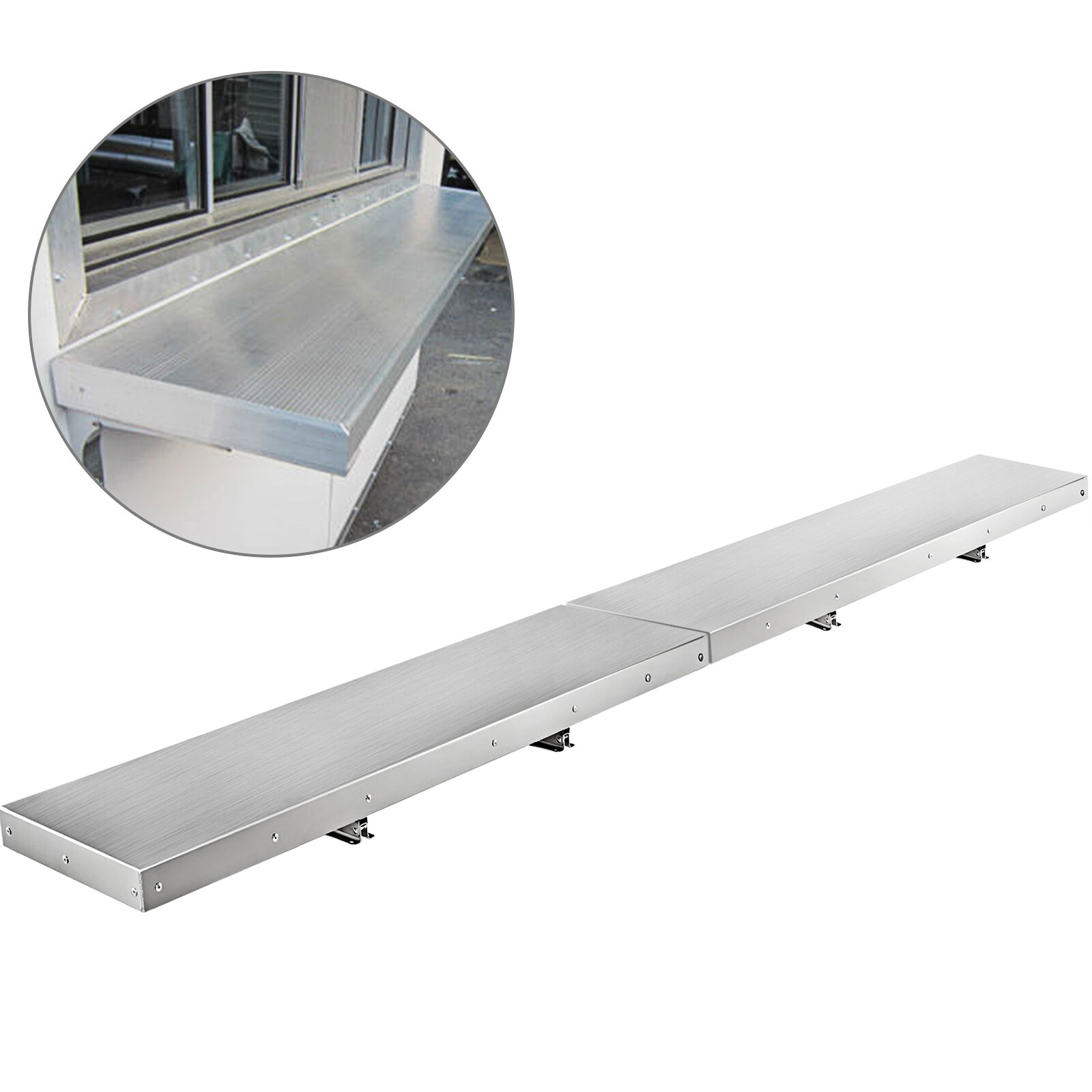 4, 6, 8FT Shelf for Concession Window Food Truck Accessories Business Stainless