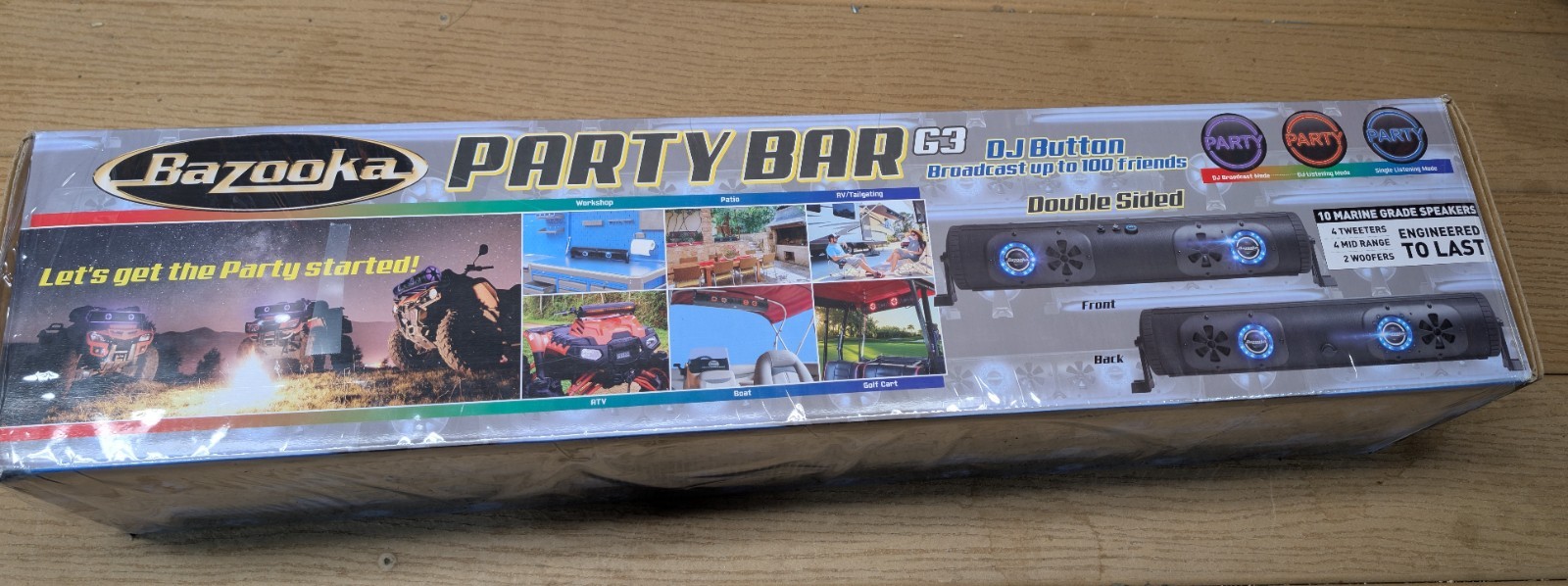 Bazooka Bluetooth Party Bar G3 w/ Double-Side RGB Illumination 24" (BPB24-DS-G3)