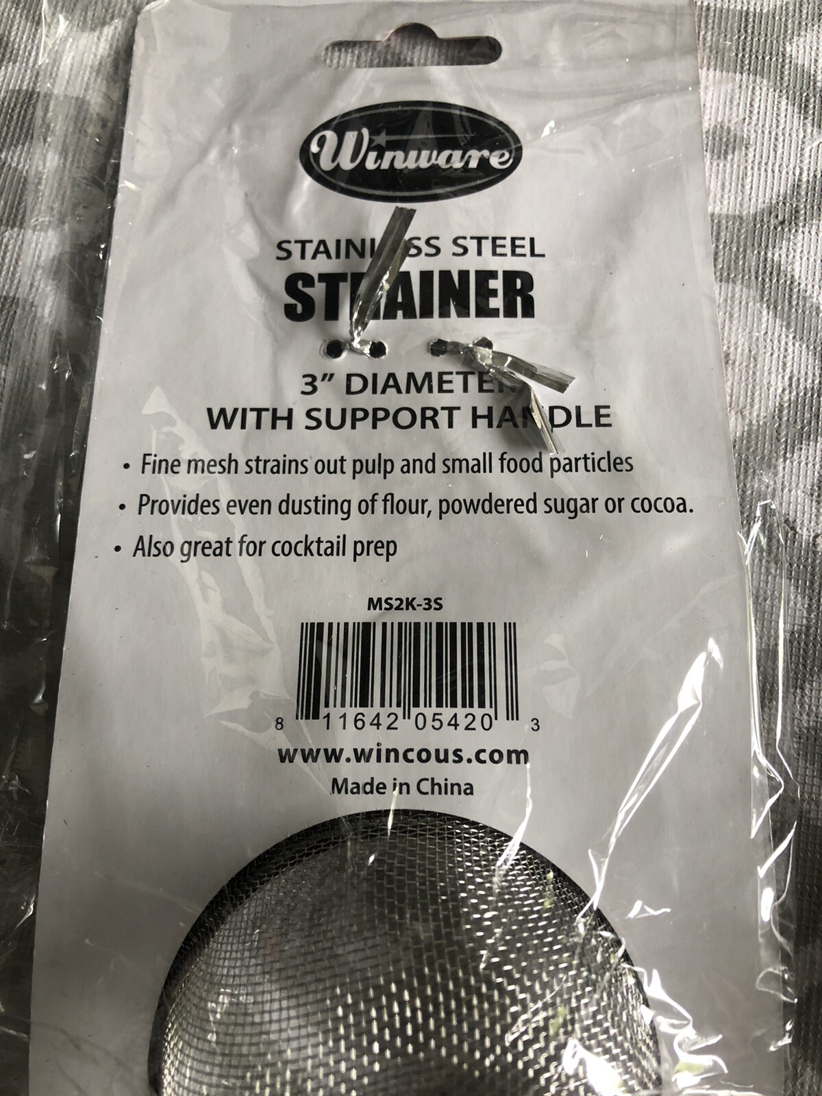 Winware MS2K-3S, Cocktail-Powdered Sugar Strainer, Stainless Steel 3”diameter