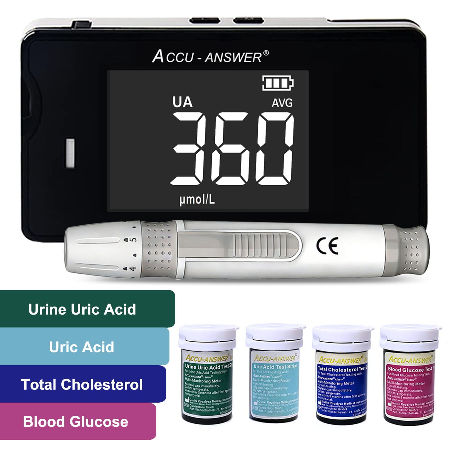 Accu-Answer iSaw LBM-01 4 in 1 Multi-Monitoring Meters for Uric Acid UUA TC BG