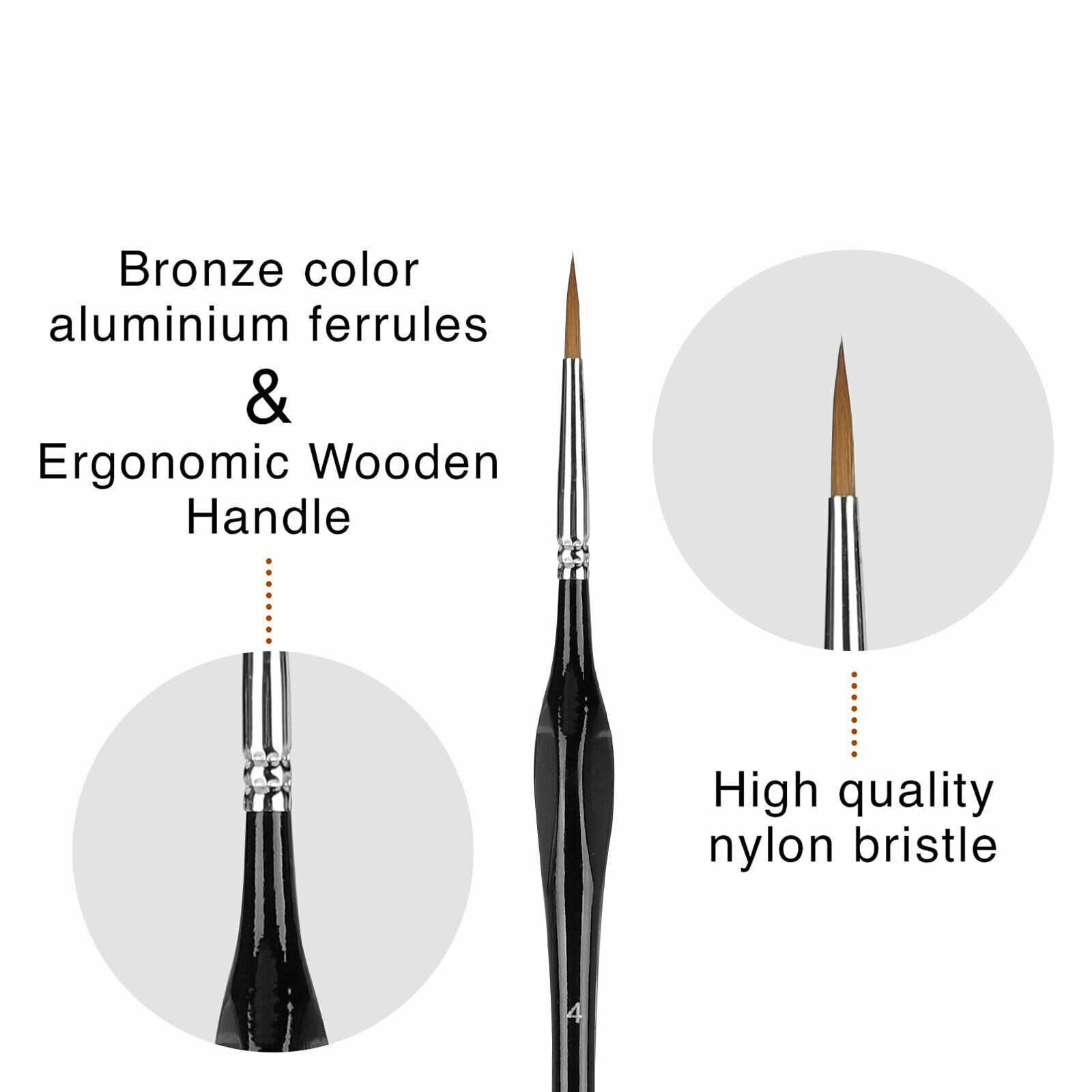 6x Extra Fine Tip Detail Paint Brushes for Miniatures Model Maker Painting Set