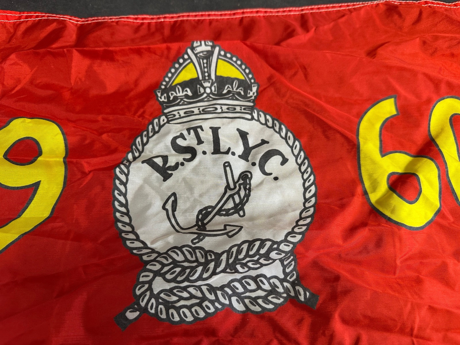 Vintage 1960 Royal St. Lawrence Yacht Club Burgee, Flag, & Decal, Dorval Quebec