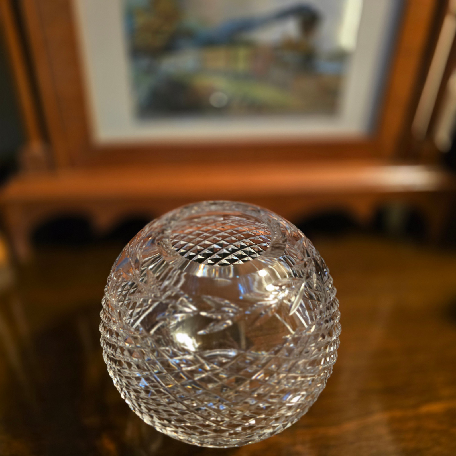 VTG WATERFOLD Irish Crystal Glandore Globe Rose Bowl 1976 Ireland