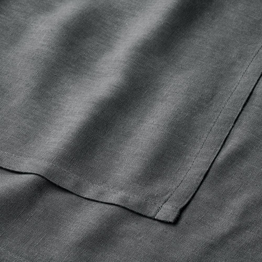 Full/Queen Linen Blend Bedskirt Dark Gray - Casaluna