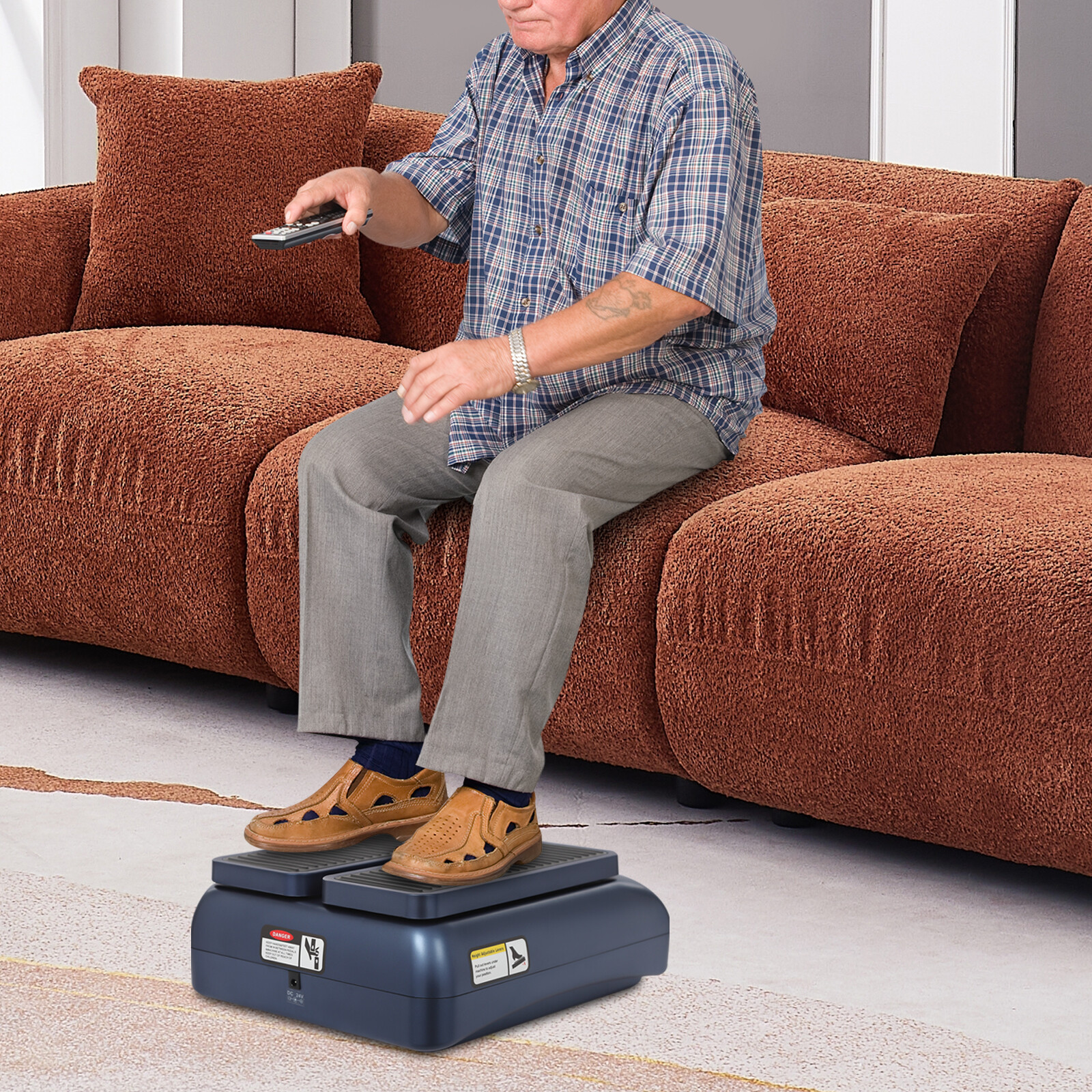 Mini Leg Exerciser Under Desk Foot Pedal Device Portable Elliptical Machine US