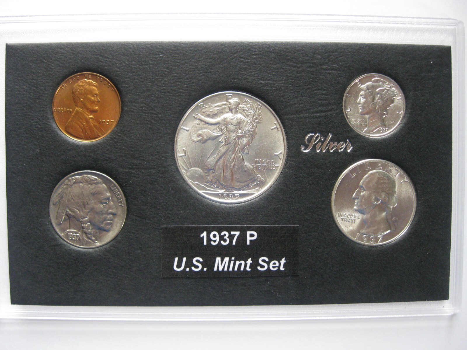 1937 P US Silver Mint Set Gem Brilliant Uncirculated!
