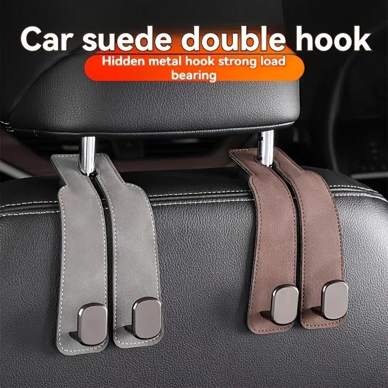 Car Purse Hook for Headrest - Premium Leather & Abs -duty Hooks, Easy Install Ca