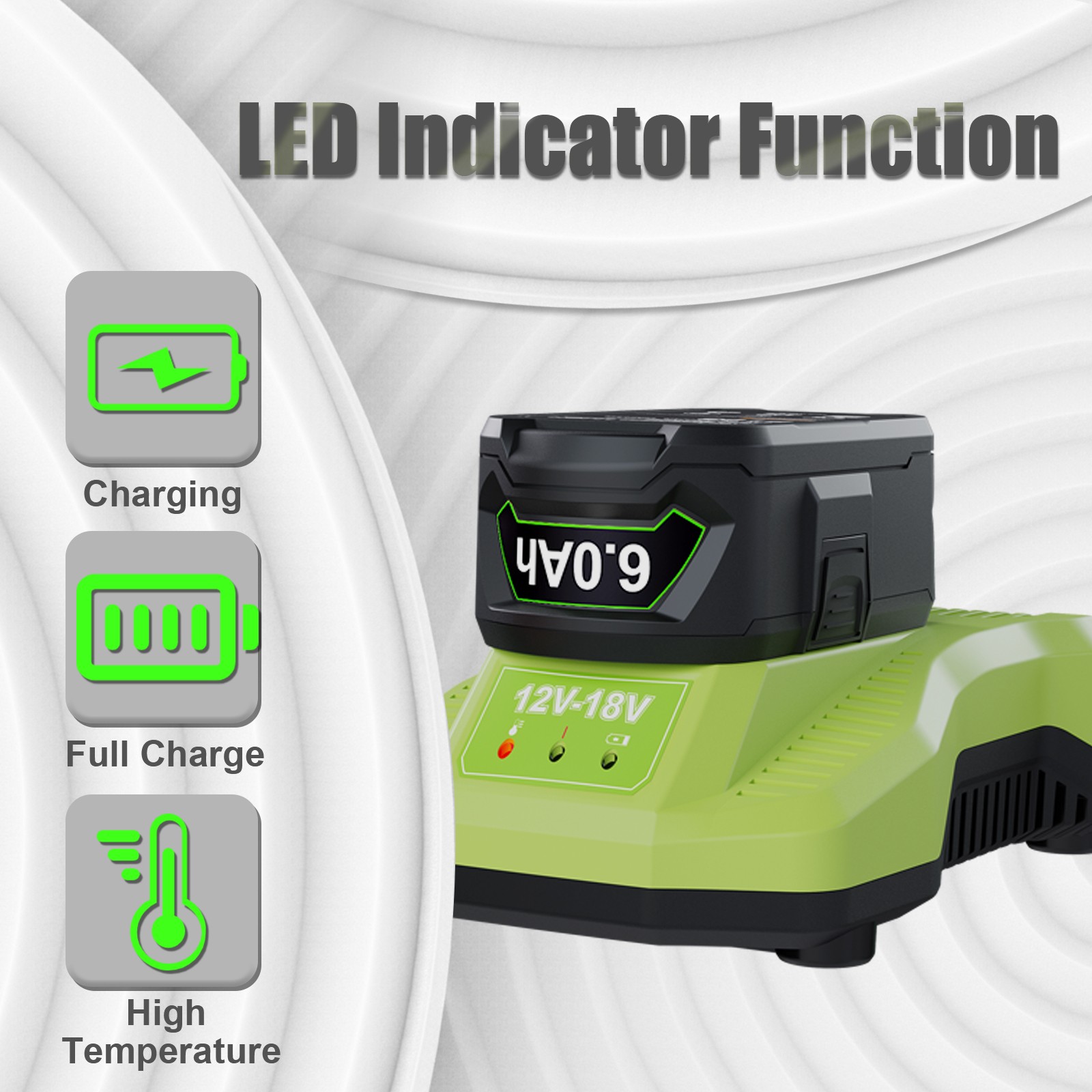 2PACK For RYOBI P108 18V 6.0Ah High Capacity Battery 18Volt Lithium-Ion Battery