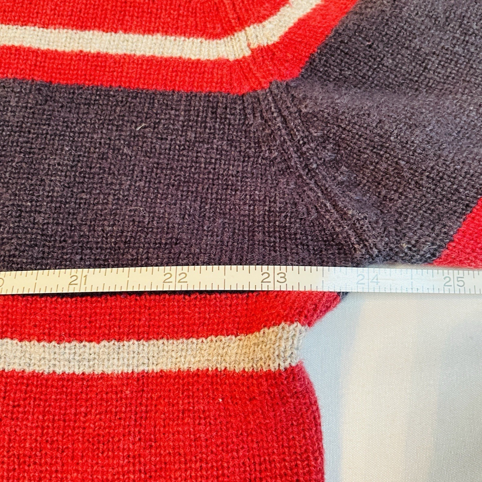 American Eagle Striped Knit Sweater Mens XL Red Navy Y2K Preppy Crewneck