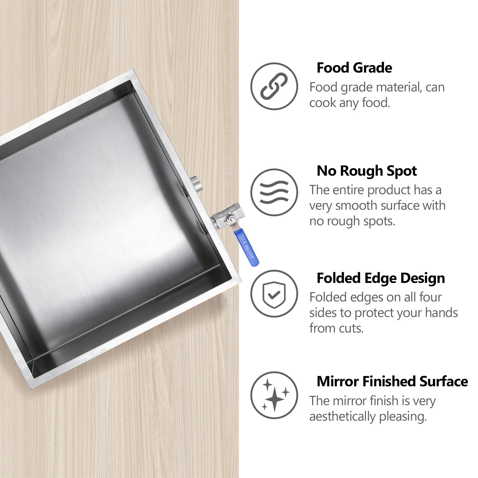 Marada Maple Syrup Evaporator Pan 304 Stainless Steel Valve