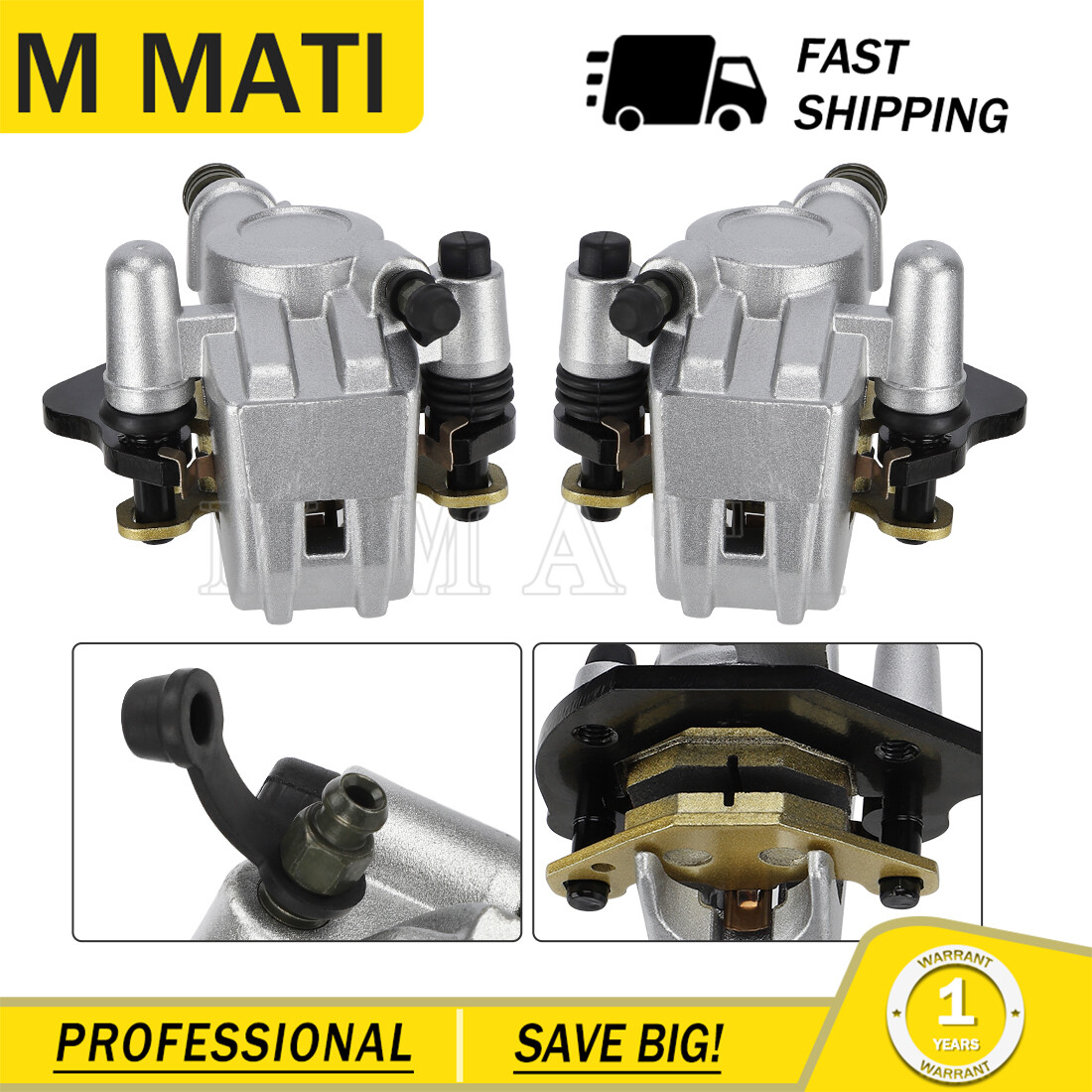 Front Left & Right Brake Calipers For Suzuki QuadRacer 250 LT250R 1985 - 1992