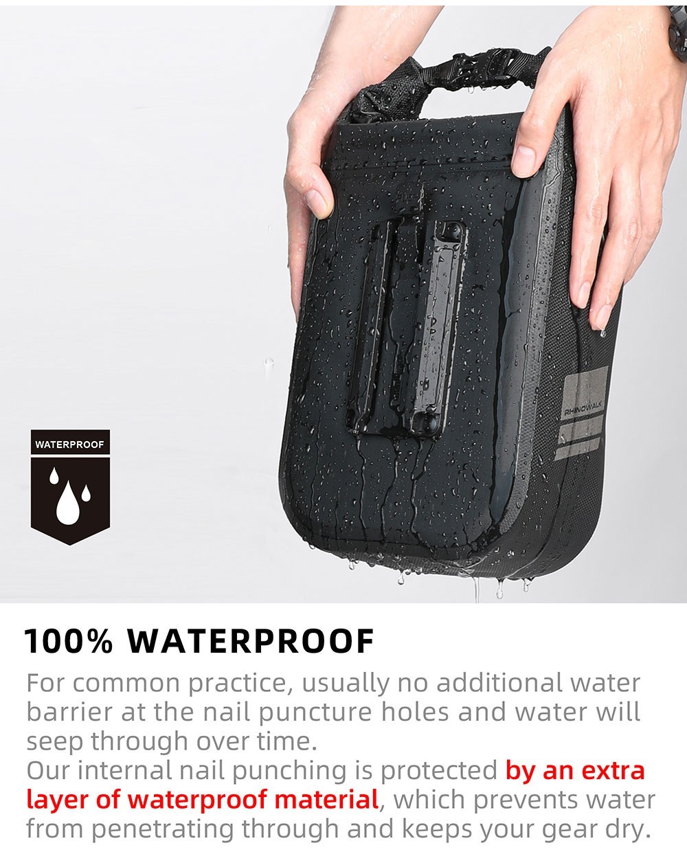 Rhinowalk Electric Scooter Front Bag Quick-Release Waterproof 6L Bike Fork Bag