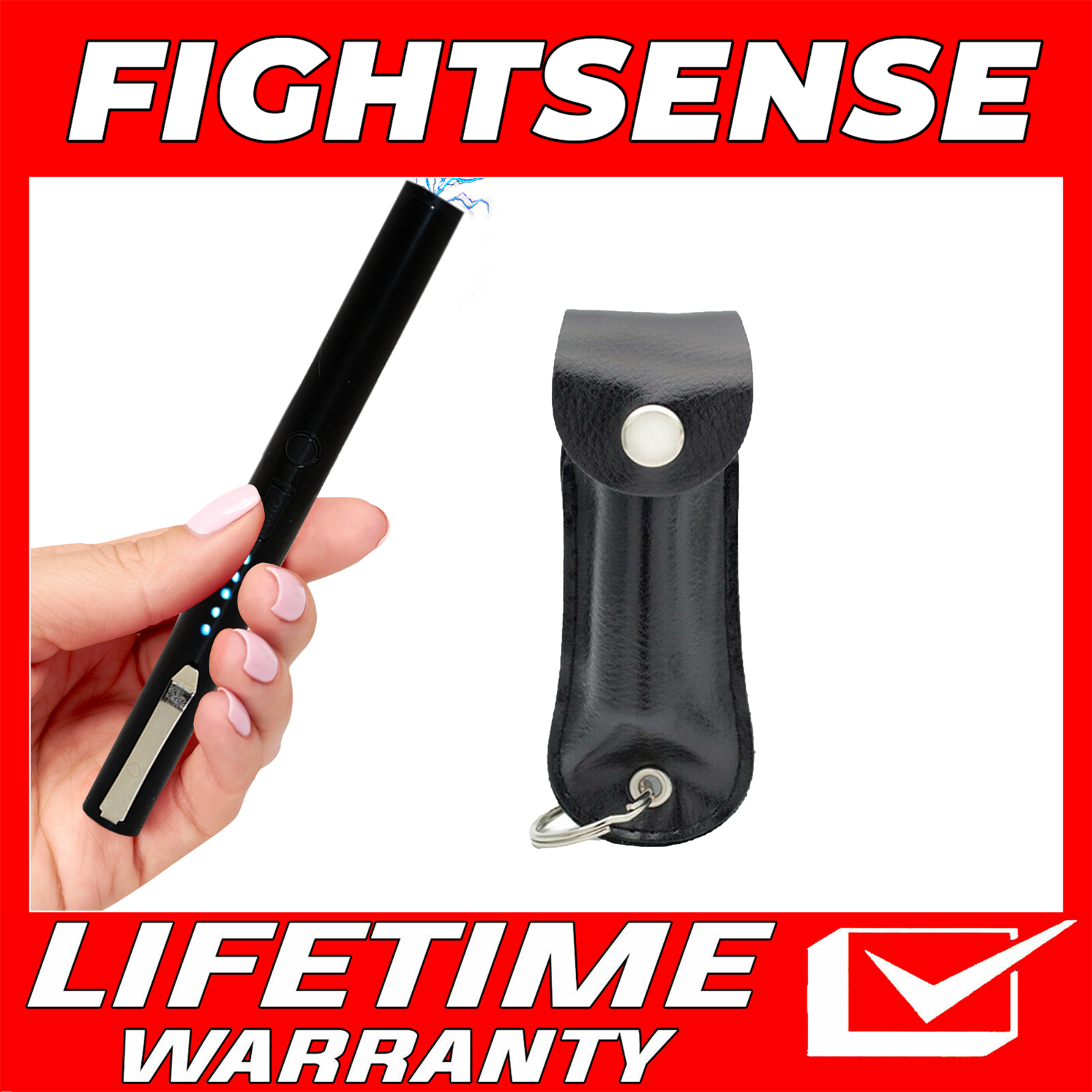 FIGHTSENSE High Power Stun Gun & Pepper Spray for Self Defense Combo Pack