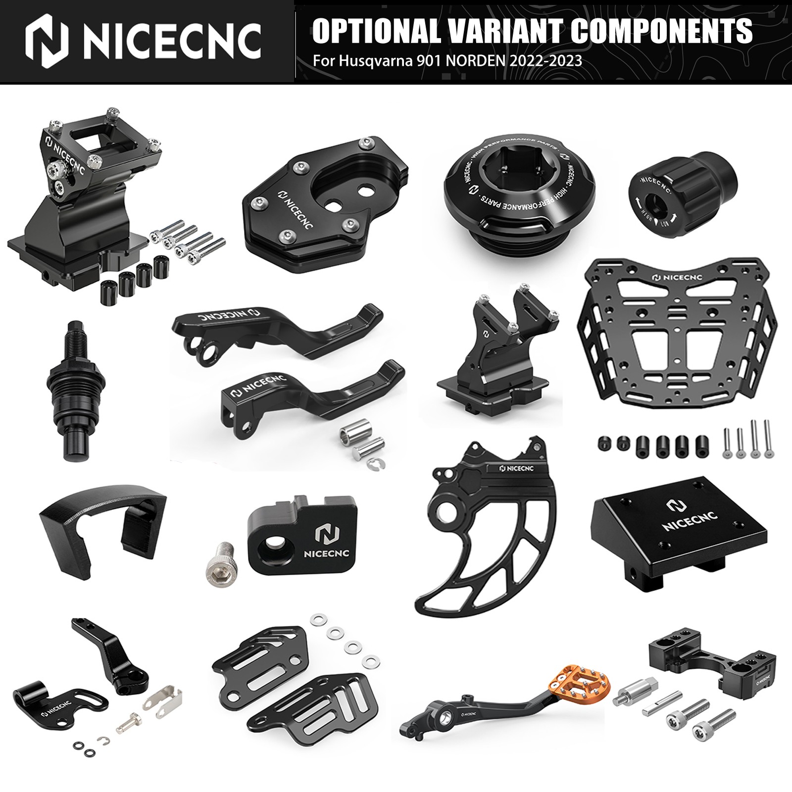 Rear Brake Disc Guard/Rear Luggage Rack Plate For Husqvarna 901 NORDEN 2022-2023