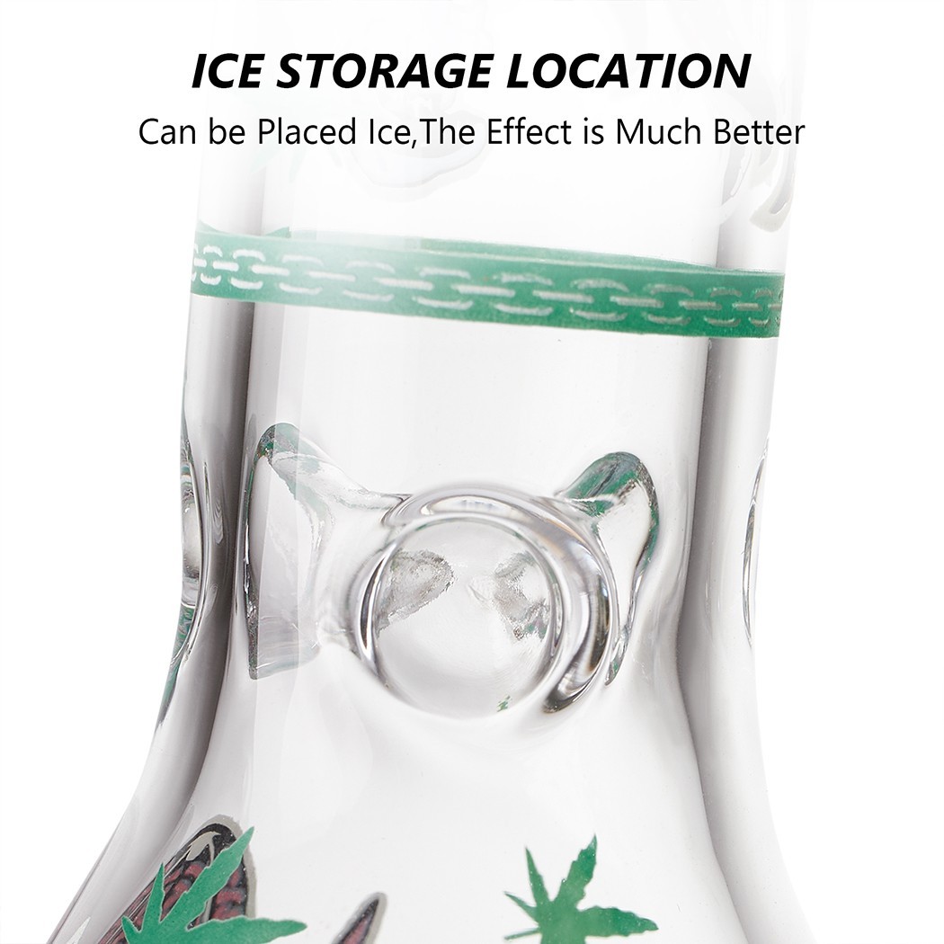 7.8" Octopus Fluorescent Glass Bong Glass Water Pipe Smoking Tobacco Beaker 14MM