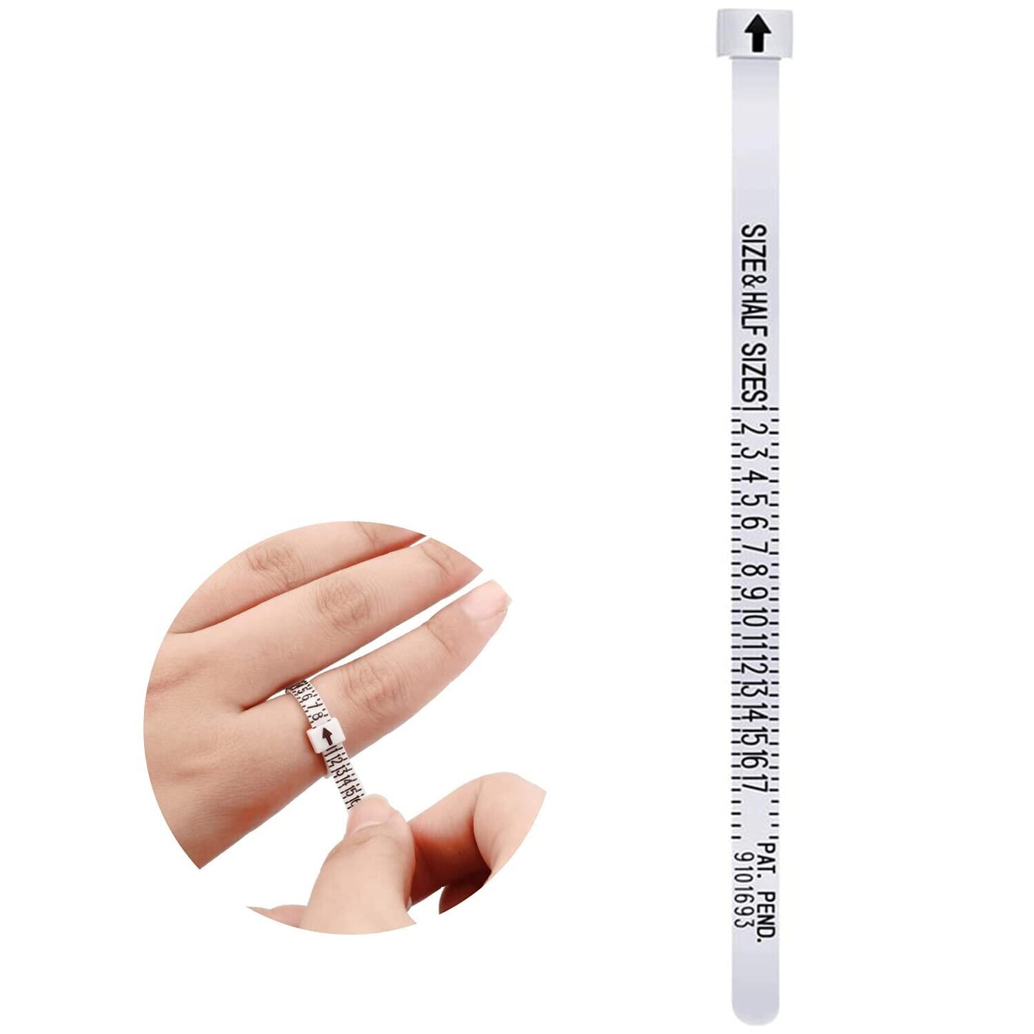 2PCS Ring Sizer Measure Tool Gauge Plastic Finger Sizing Finder Reusable 1-17
