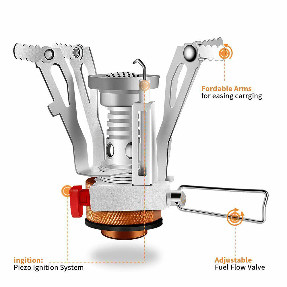Portable Cookware Gas Camping Stove Butane Propane Burner Outdoor Hiking Picnic