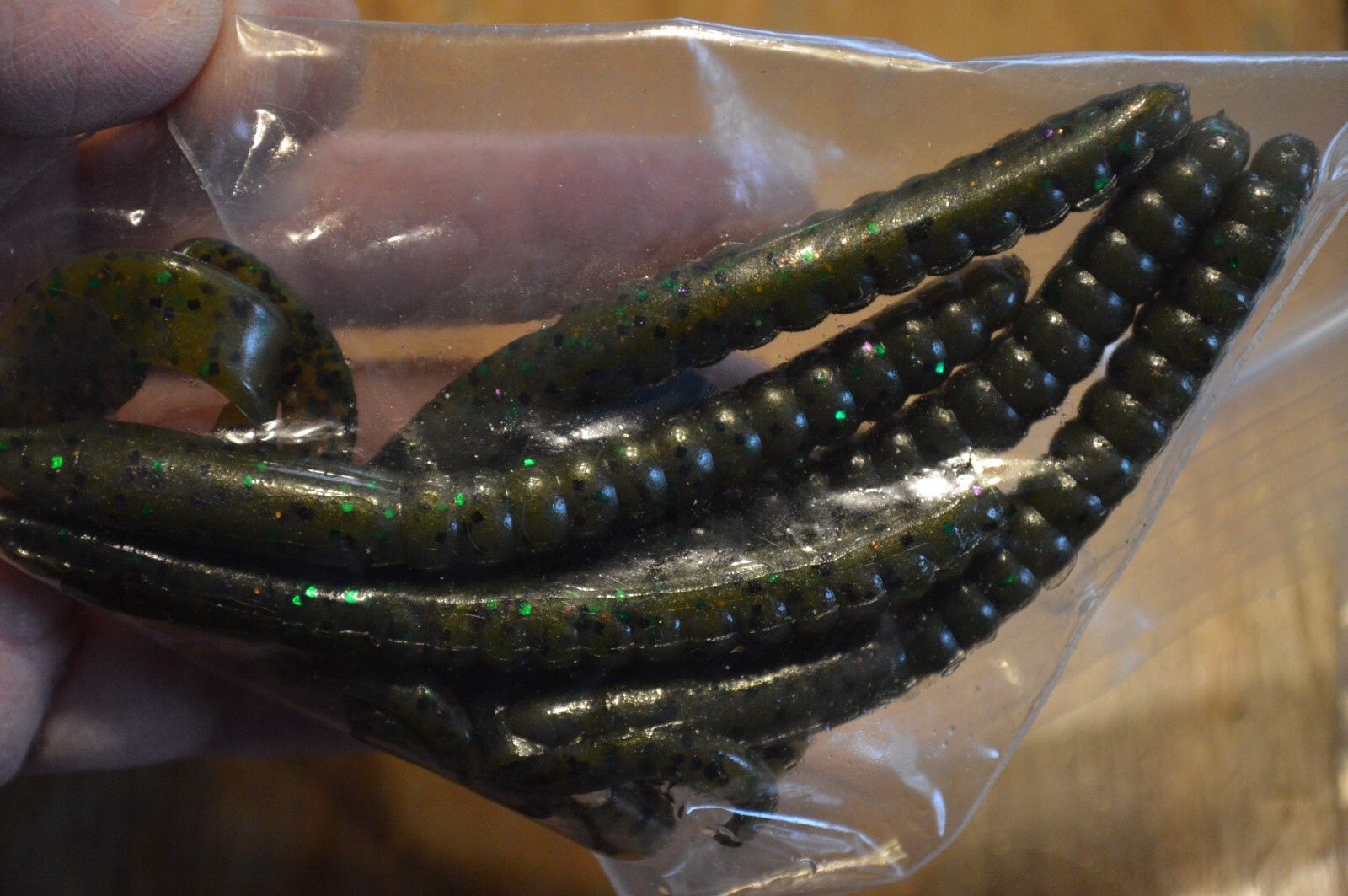 Lot of 5 Large Jig Heads & 5 Pks Of Fishing Lure Worm Plastics,Pumpkin Seed