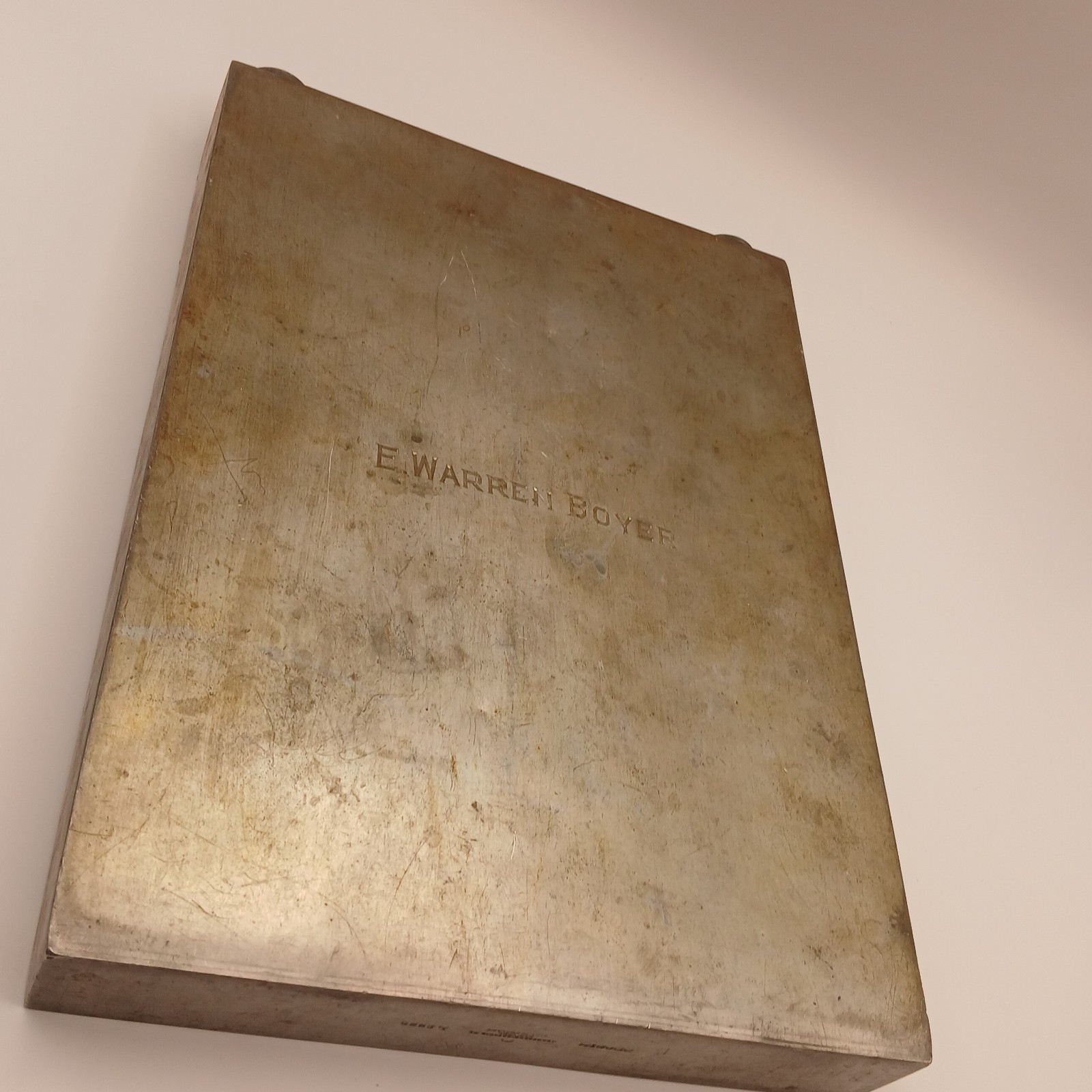 Early 1900s Abercrombie & Fitch Pewter Travel Slab Double Flask Rare Prohibition