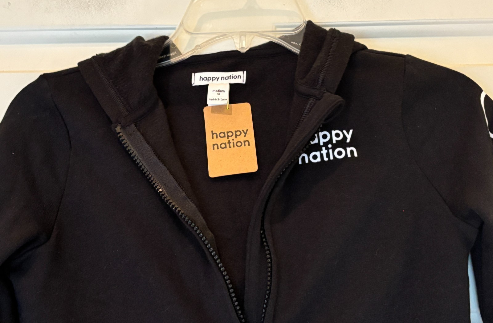 Happy Nation Victorias Secret Sweatshirt Jacket Hoodie Girls Boys M 10