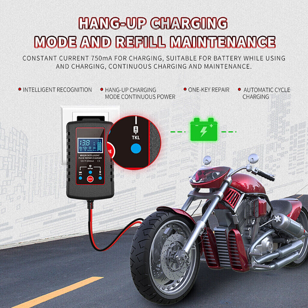 6V 12V Automatic Battery Charger Maintainer Motorcycle Trickle Float For Tender