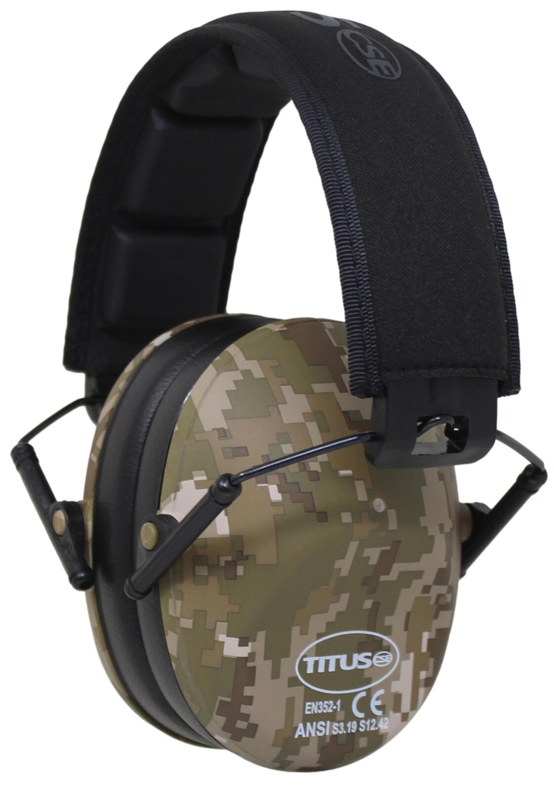TITUS Shooting Gun Range Noise Reduction Ear Muffs High 34 NRR Protection Slim