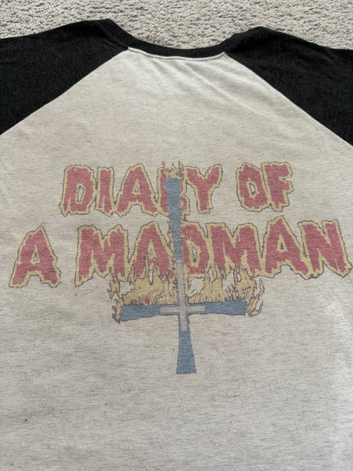 Vintage 1981 Ozzy Osbourne Blizzard of Ozz Upside Down Cross FLAWS Measures Med