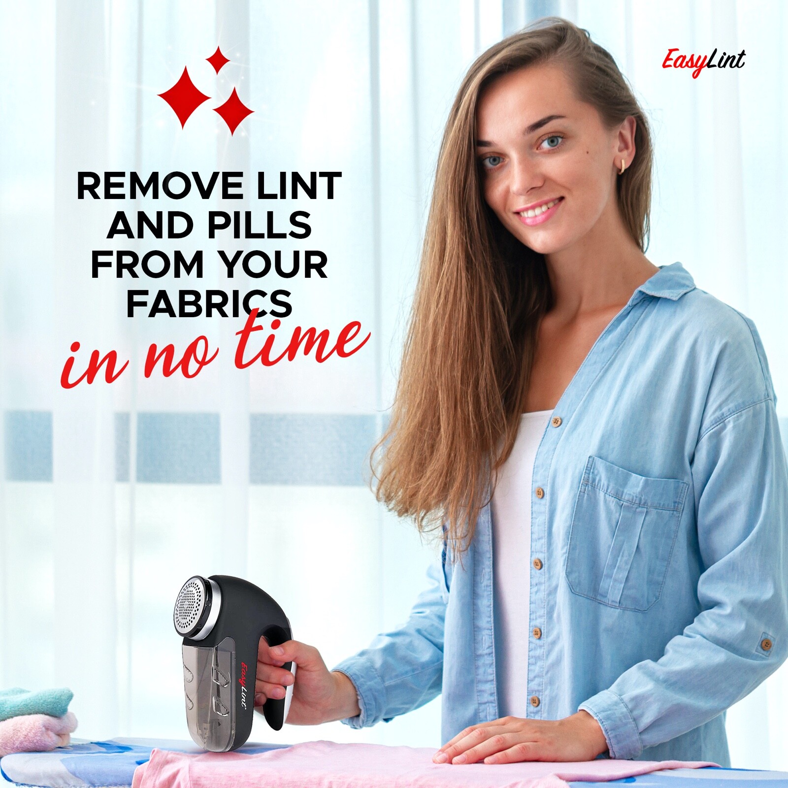 EasyLint Pro Lint Remover Fabric Shaver Fuzz Pill Bobble Defuzzer Sweater Shaver