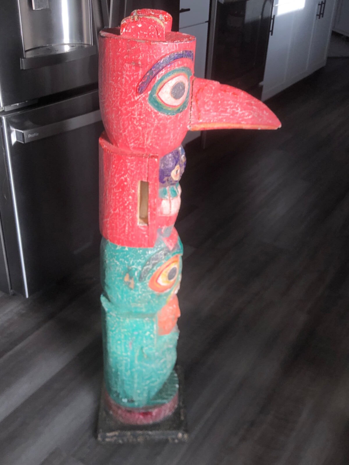 Antique 41" NorthWest Coast Hand Carved Painted Totem Pole