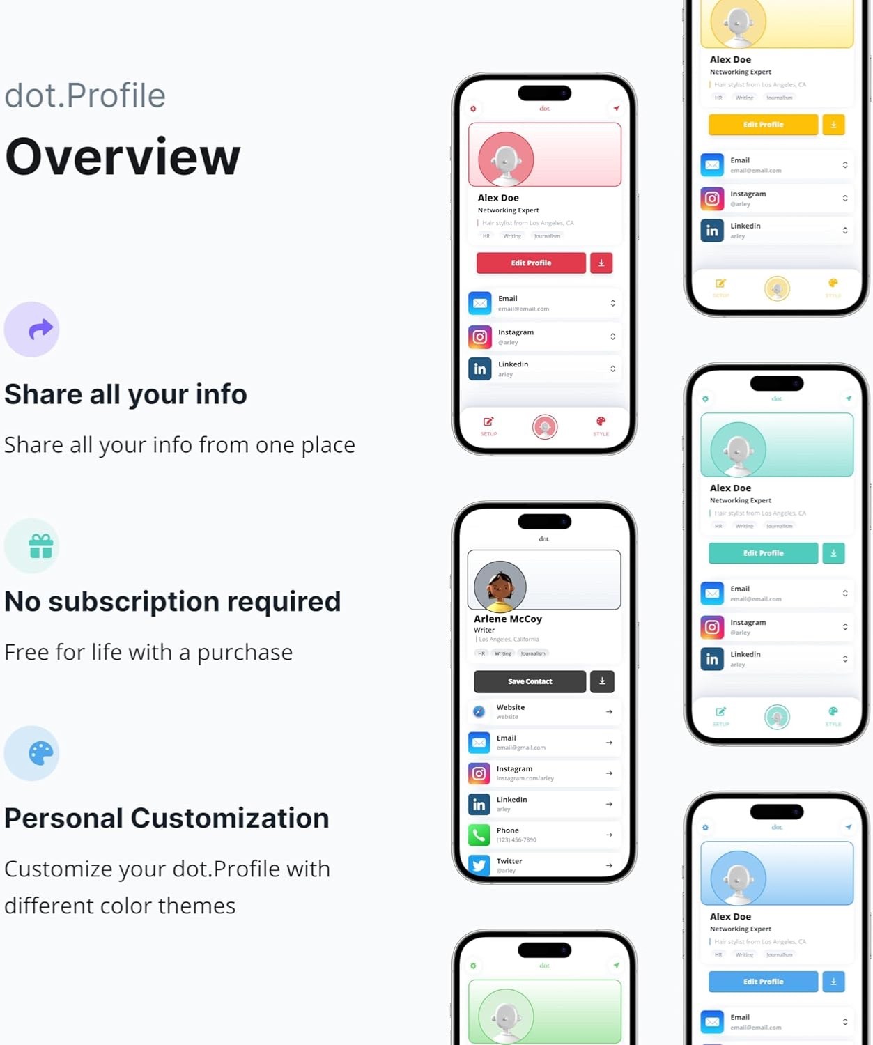 dot. Card - Digital Business Card - Tap Compatible with iPhone & Android (Black)