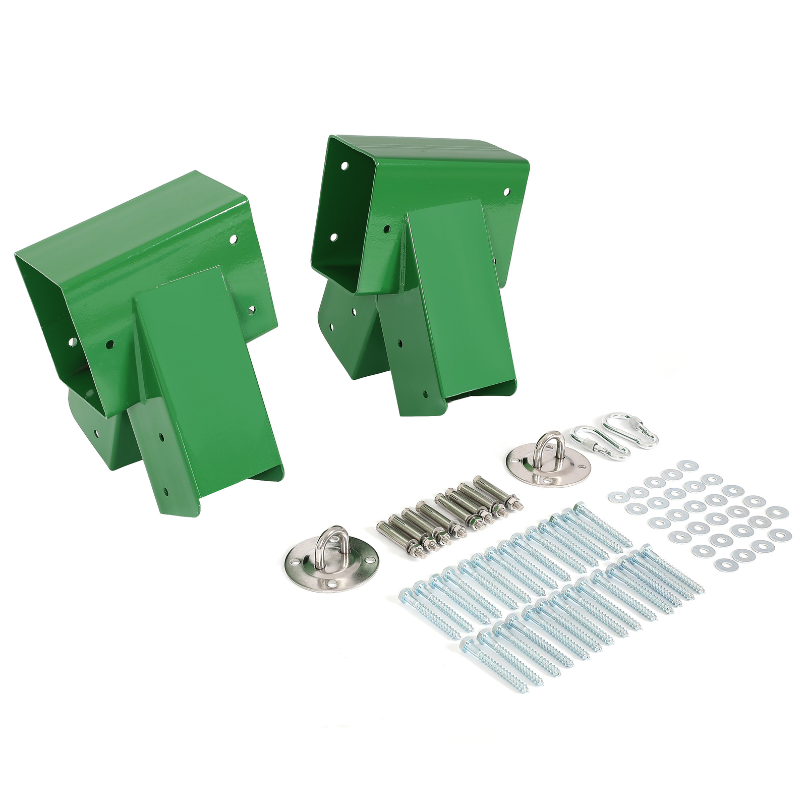 Brand New Pair 1-2-3 A-Frame Swing Set Brackets Complete Set 2 Brackets Green