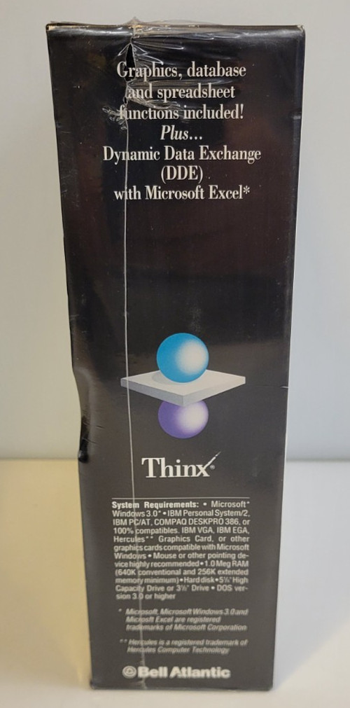 THINX~ Bell Atlantic Version 1.1 MS-DOS Vtg WINDOWS Computer Software NEW SEALED