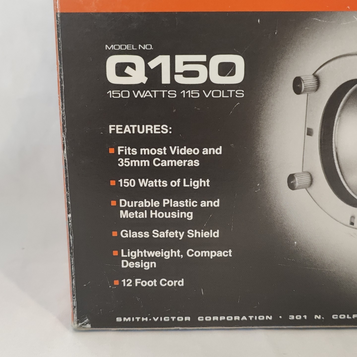 Smith Victor SV Video Light Q150 150W Fits Most Video And 35mm Cameras Works