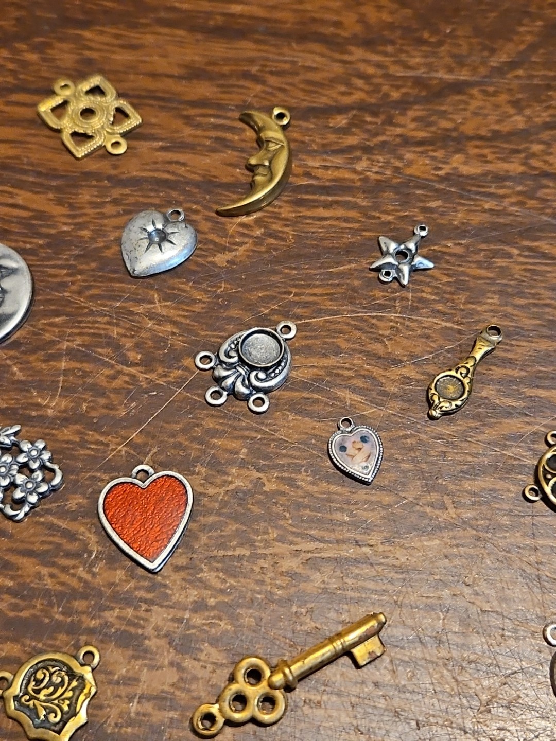 Lot Of 50 Mixed Parts Pcs France Vintage 60s Brass Stampings Findings Jewelry 20