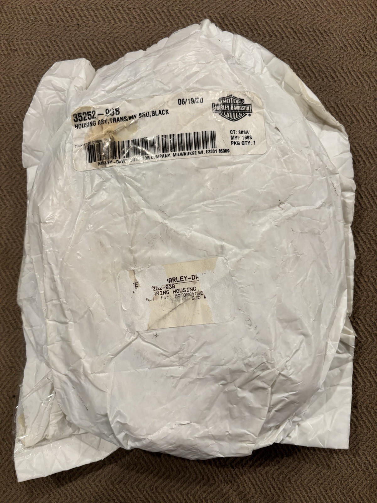 Harley Davidson H-D Housing Assy Trans/Main W/Brgs. 35252-93B NEW OEM 93-05