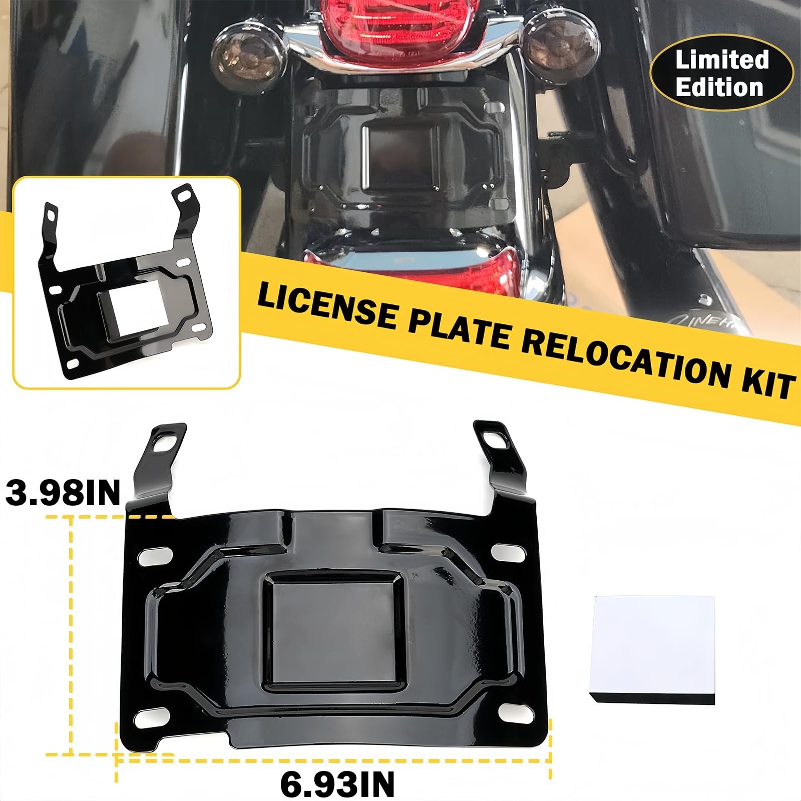 Custom Dynamics License Plate Relocation Kit #CD-LPR-KIT Harley Davidson black