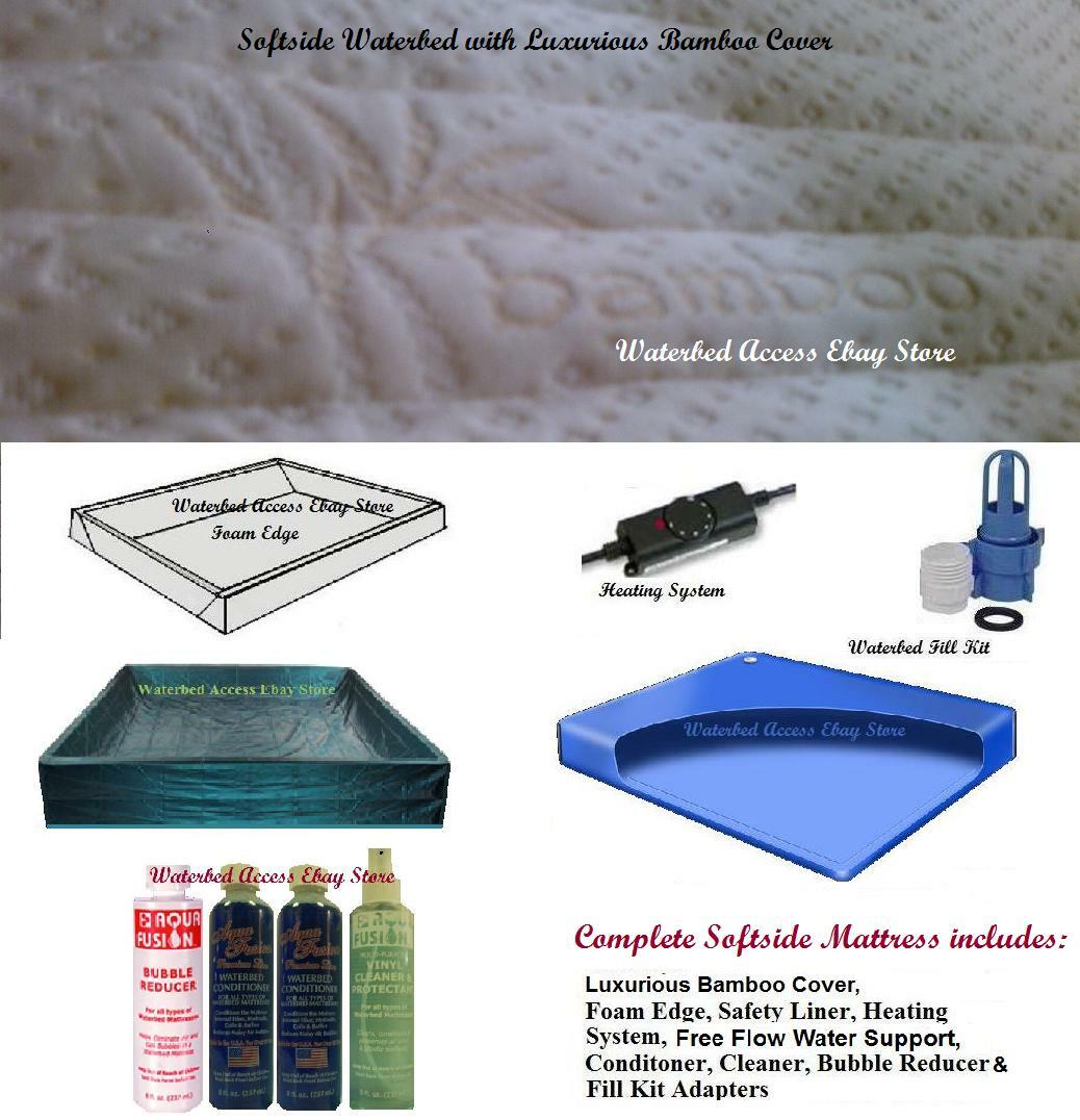 King Softside Waterbed Mattress with Free Flow bladder and Quilted Zipper Cover