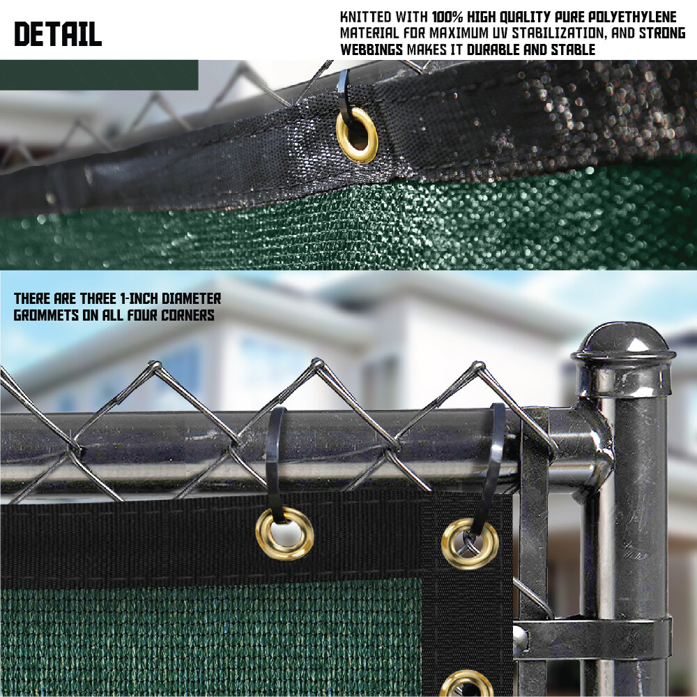 4' 5' 6' 8' Tall Fence Privacy Screen Green Shade Mesh Cover Windscreen Garden