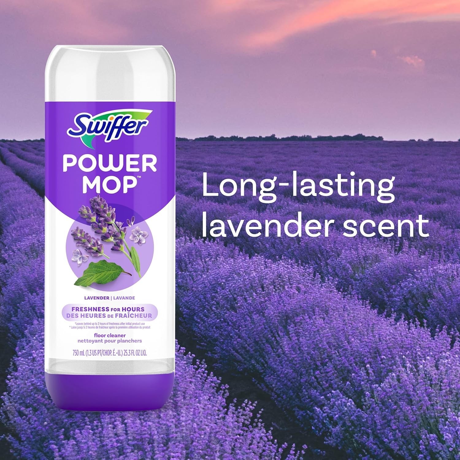 Swiffer Power Mop Refill Solution, Lavender Scent, 25.3oz X 2