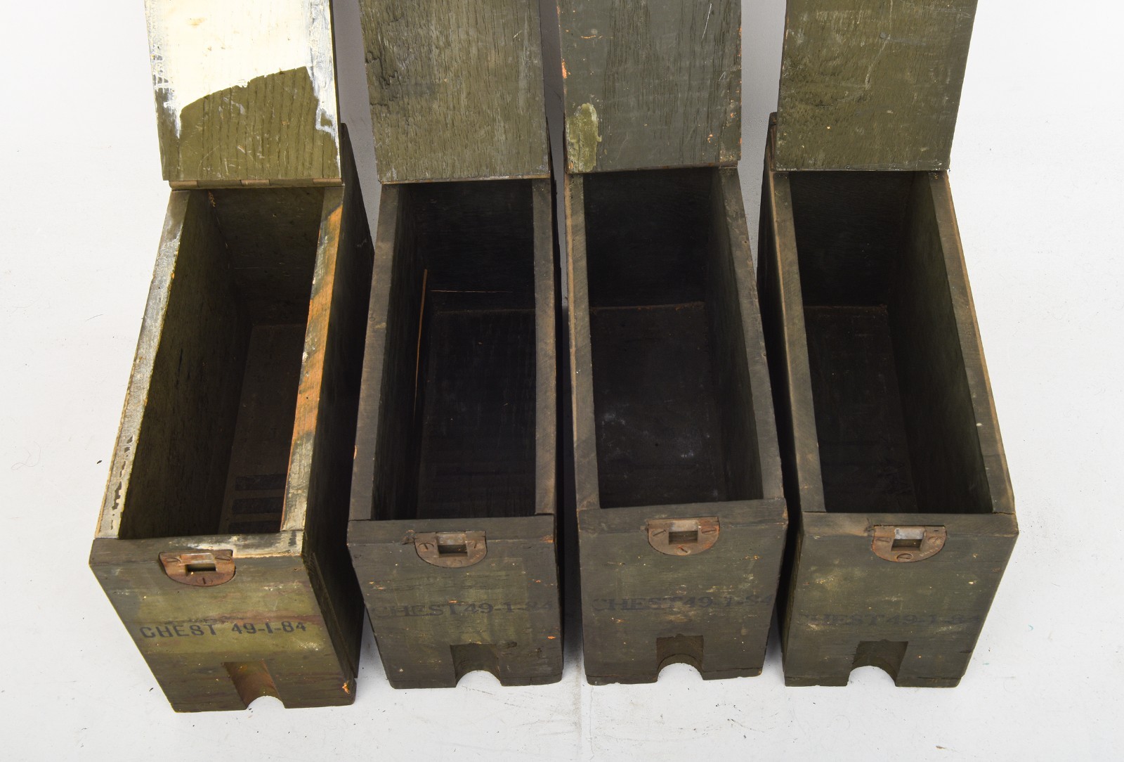 4x WWII US Browning .30-06 Cal 1903 Rifle Canvas Grip Wood Ammunition Ammo Boxes